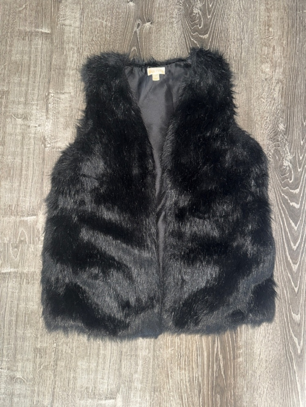 Decree Black Faux Fur Vest
